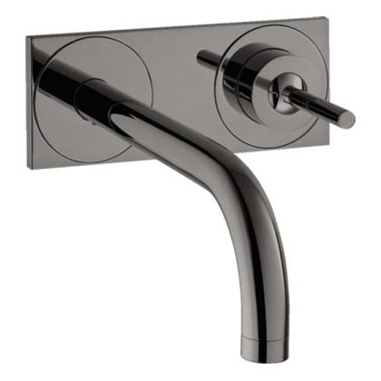 Axor Uno? Смеситель для раковины, встраиваемый, излив: 16.5см., с панелью, цвет: полированный черный хром