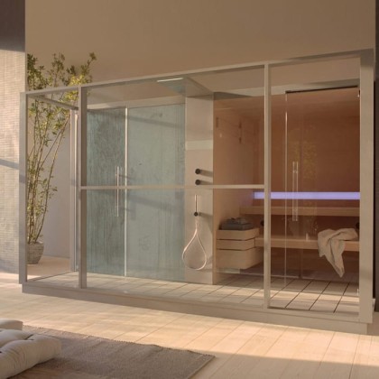 Effegibi Logica Spa Filo Сауна&Хаммам 373x250x217см, угловая DX, цвет: Stone