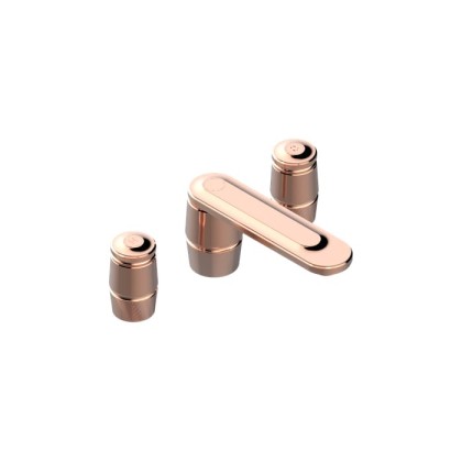 THG CORVAIR Смеситель для раковины на 3 отверстия, для установки на мраморную столешницу, с донным клапаном, цвет: Blush PVD