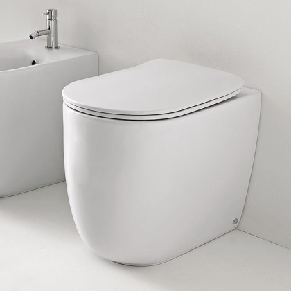 Kerasan Nolita Унитаз безободковый пристенный 55х35 см, с креплениями WB5N, цвет: Белый матовый