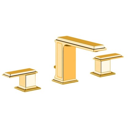 Gessi Eleganza Смеситель для раковины на 3 отверстия с донным клапаном, цвет: золото
