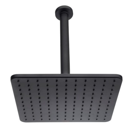 BOSSINI COSMO Верхний душ 280х280 мм., с потолочным держателем 300 мм, цвет черный матовый