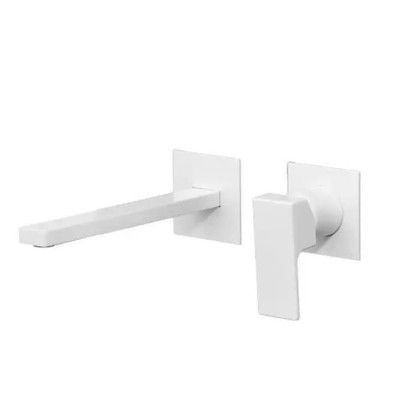 Gattoni Kubik Смеситель для раковины встраиваемый, излив 203мм , с внутренней частью,цвет: белый матовый