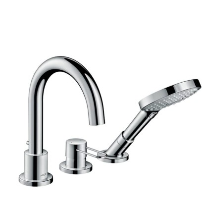 Axor Uno Смеситель на борт ванны, на 3 отв., с ручным душем, цвет: хром