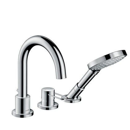 Axor Uno Смеситель на борт ванны, на 3 отв., с ручным душем, цвет: хром