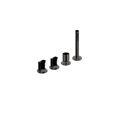 Fantini Venezia In Смеситель для ванны, набортный, 4 отв., без излива, цвет: Matt Gun Metal PVD