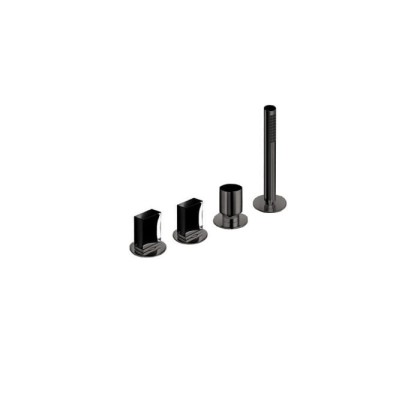 Fantini Venezia In Смеситель для ванны, набортный, 4 отв., без излива, цвет: Matt Gun Metal PVD