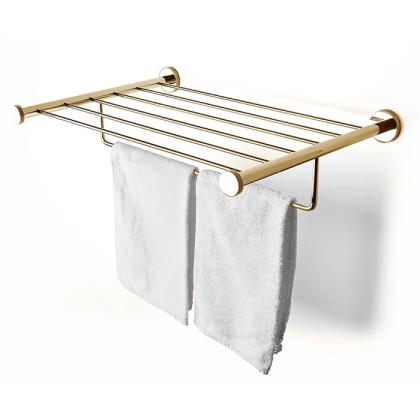 3SC Ribbon Полочка-решетка 50х35хh10см, с полотенцедержателем, цвет: золото 24к. Lucido