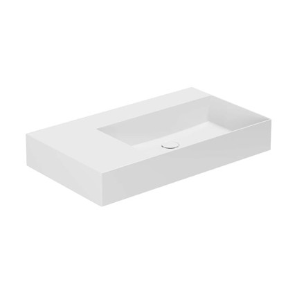 Azzurra Elegance Squared Раковина подвесная/накладная, 81x46xH12,5 см, левая, без отв., цвет: Bianco lucido