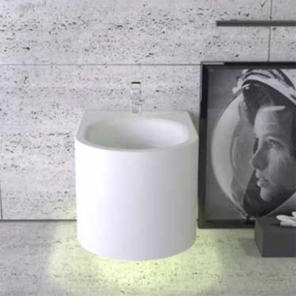 KNIEF Moon Биде подвесное 59х39х36 см, с подсветкой , с 1 отв под смеситель,  цвет: белый