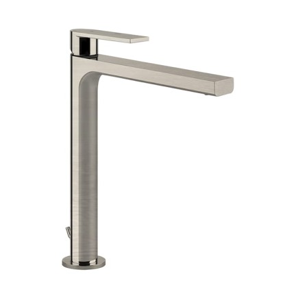 Gessi Emporio Via manzoni Смеситель для раковины, на 1 отв, высокий, с донным клапаном, цвет: Finox Brushed Nickel
