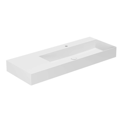 Azzurra Elegance Squared Раковина подвесная/накладная, 122x46xH12,5 см, левая, 1 отв., цвет: Bianco lucido