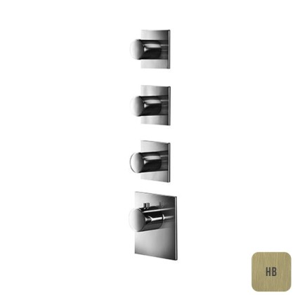 Almar Смеситель для душа, встраиваемый, термостатический на 3 потребителя, цвет: латунь брашированная PVD