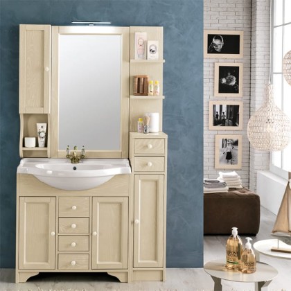 EBAN Eleonora Modular  Комплект мебели, с раковиной и светильником, тумба справа, 107см, напольный, цвет: fune