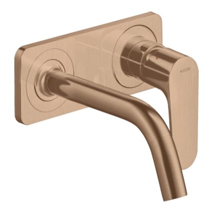 Axor Citterio M Смеситель для раковины, встраиваемый, излив: 16.7см., с панелью, цвет: шлифованное красное золото