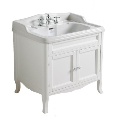 SIMAS Arcade Тумба под раковину , прямой фронт (ручки и петли цвет хром), с раковиной AR834, 70см, напольная, Цвет: белый