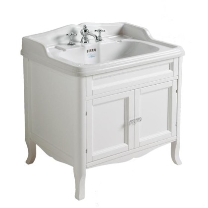 SIMAS Arcade Тумба под раковину , прямой фронт (ручки и петли цвет хром), с раковиной AR834, 70см, напольная, Цвет: белый