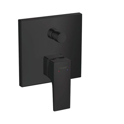 Hansgrohe Metropol Встраиваемый смеситель для ванны с переключателем и обр. клапанами, внешняя часть, цвет: черный матовый