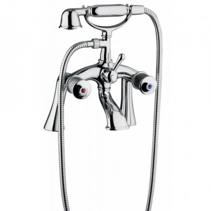 Смеситель для ванны Bongio Impero, цвет: хром/blue and red swarovski