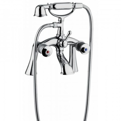 Смеситель для ванны Bongio Impero, цвет: хром/blue and red swarovski