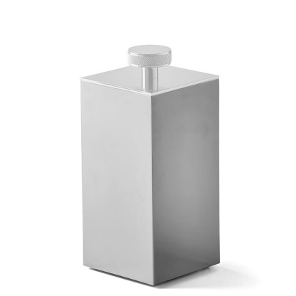 3SC Metal Quadra Баночка универсальная, 7х7хh16см, с крышкой, настольная, цвет: белый матовый