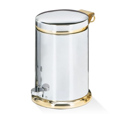 Decor Walther TE 37 SC Ведро 21xh29см, с педалью и крышкой, softclose, напольное, цвет: хром / золото