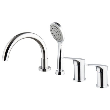 Fima Carlo Frattini Serie 4 Смеситель на борт ванны, на 4 отв., с ручным душем, цвет: хром