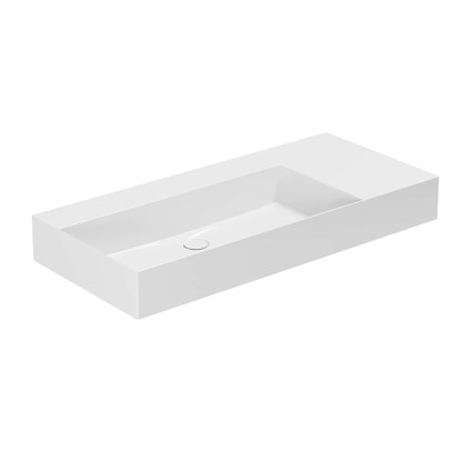 Azzurra Elegance Squared Раковина подвесная/накладная, 102x46xH12,5 см, правая, без отв., цвет: Bianco lucido