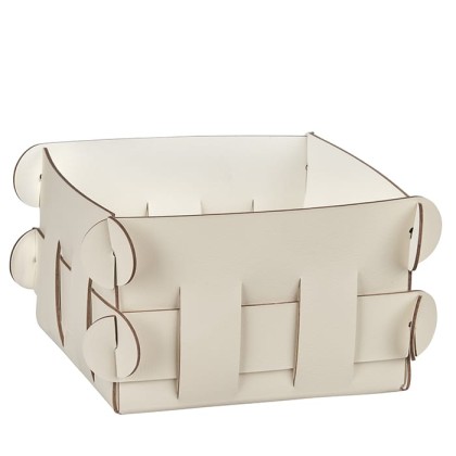 ADJ Корзинка Shlesser, 13x13xH8 см., цвет: панна котта/белый