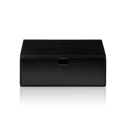 Decor Walther Brownie BMD2 Универсальная коробка 24.5x13x9.5см, с крышкой, настольная, цвет: черная кожа