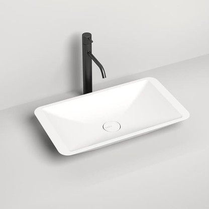 Salini Callista Раковина накладная 57.5х35х9cм, без отв., без перелива, S-Stone, цвет: белый матовый