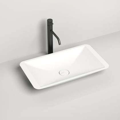 Salini Callista Раковина накладная 57.5х35х9cм, без отв., без перелива, S-Stone, цвет: белый матовый