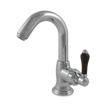 Nicolazzi Forest Смеситель для раковины однорычажный, с донным клапаном, ручки дерево, цвет: хром