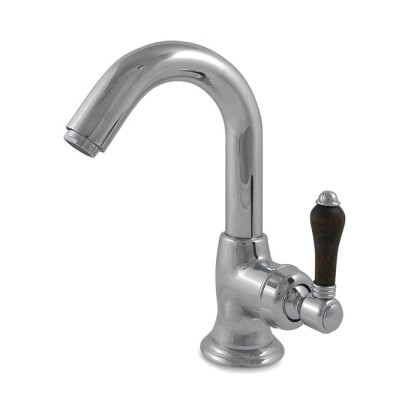 Nicolazzi Forest Смеситель для раковины однорычажный, с донным клапаном, ручки дерево, цвет: хром