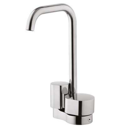 Carlo Frattini So Смеситель для раковины двухкомандный, на 1 отверстие, поворотный излив ? 18 мм, донный клапан click-clack, цвет: хром