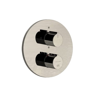 Gessi Emporio Via tortona Смеситель для душа, встраиваемый, термостатический, 3 позиции, цвет: Finox Brushed Nickel