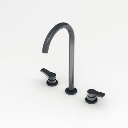 Fantini AL/23 Смеситель для раковины, 3 отв., высокий излив, излив: 160 мм, цвет: черный матовый