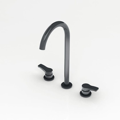 Fantini AL/23 Смеситель для раковины, 3 отв., высокий излив, излив: 160 мм, цвет: черный матовый