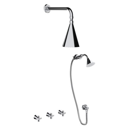 Nicolazzi Star Душевая система, с вехним душем, встраиваемым смесителем, и ручным дуешм, цвет: хром