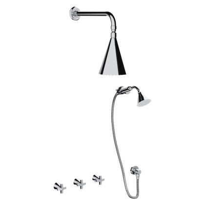 Nicolazzi Star Душевая система, с вехним душем, встраиваемым смесителем, и ручным дуешм, цвет: хром