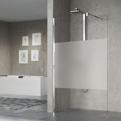 Novellini Giada H Душевое ограждение 97-98.5х205см., с свободным входом, с настенным кронштейном, стекло прозрачное, цвет: Silver