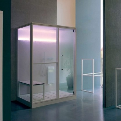 Effegibi H Large Хаммам с душем 173x102x220см, угловой DX, цвет: Soft Sand