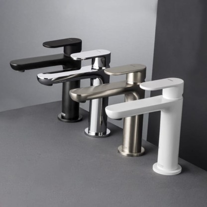 Gattoni H2Omix7000 Смеситель для раковины с донным клапаном, излив 120 мм цвет:Nickel Spazzolato