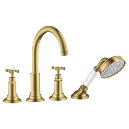 Axor Montreux Смеситель на борт ванны, на 4 отв., с ручным душем, цвет: шлифованная медь