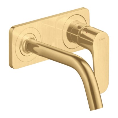 Axor Citterio M Смеситель для раковины, встраиваемый, излив: 16.7см., с панелью, цвет: шлифованное золото