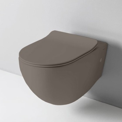 Artceram FILE 2.0 Унитаз подвесной 53х37см, безободковый, с крепежом, цвет: tortora