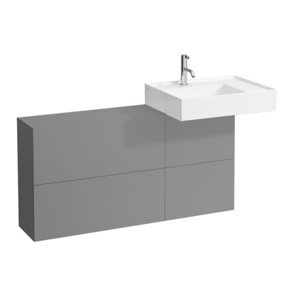 Laufen Kartell Тумба под раковину справа, 120х27х61см, с 1 дверцей и 2 створками, подвесная, покрытие LLC, цвет: сланцево-серый