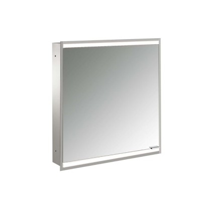 Emco Prime Зеркальный шкаф 60см., с подсветкой LED2 Facelift встраив. модель, 1-дверка, IP 20 петли слева, задняя панель  цвет белый