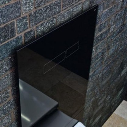 TECELux для установки стандартного унитаза с верхней панелью из черного стекла с механическим блоком управления  и нижней панелью стекло черное