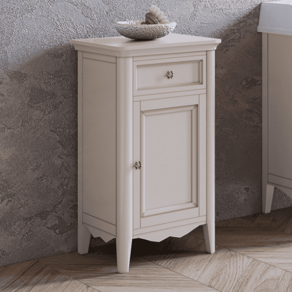 TW Veronica, Тумба 50.2/45x40/37.4xh86.7см, 1 распашная дверка 1 выдвижной ящик, доводчики Blum (петли справа-DX), напольная, цвет: Vintage, ручки: Riflesso